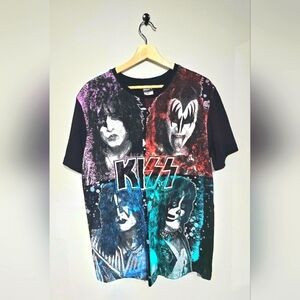 Kiss All Over Print Officially Licensed Mens Size Large Black Shirt 2021